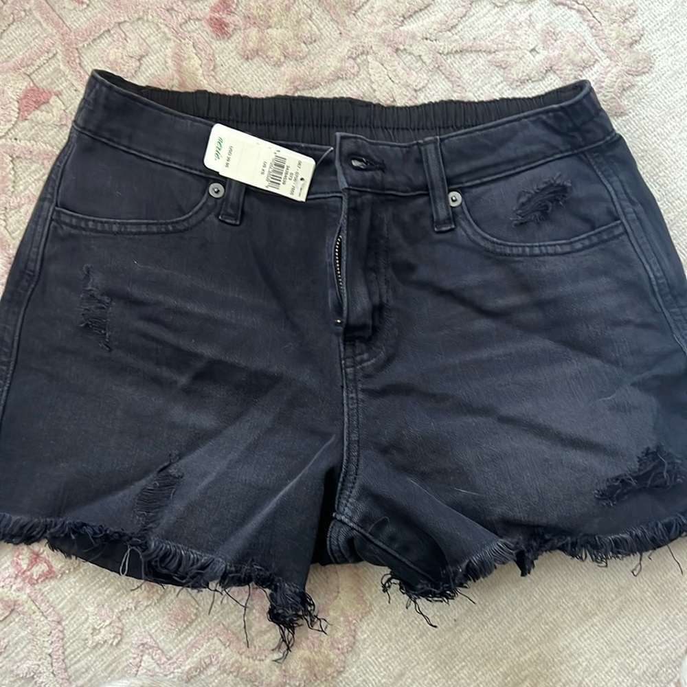 Aerie black denim shorts, XS brand new